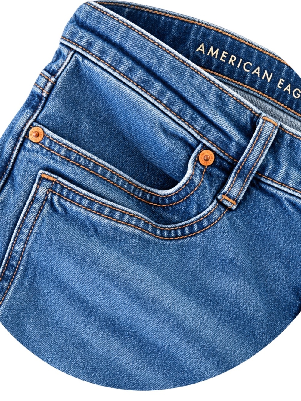 American Eagle Outfitters Women's Straight Leg Jeans in Classic Blue Denim - Picture 2 of 4